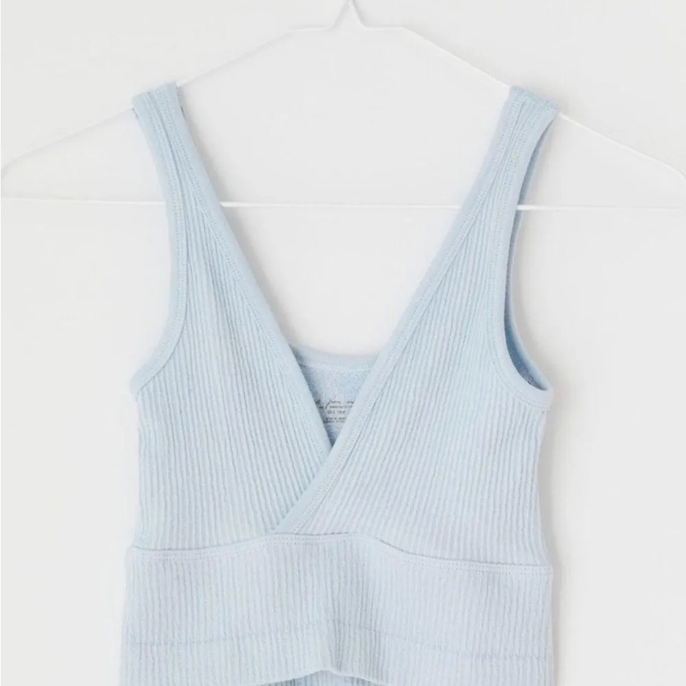 Urban Outfitters Light Blue Ribbed Crop Top